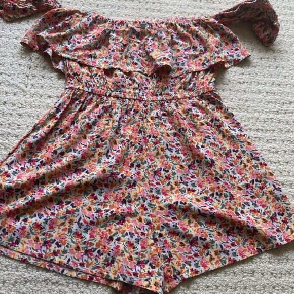 Roxy Women’s Another Day Floral Off-the-shoulder Romper Size Small - Picture 7 of 11